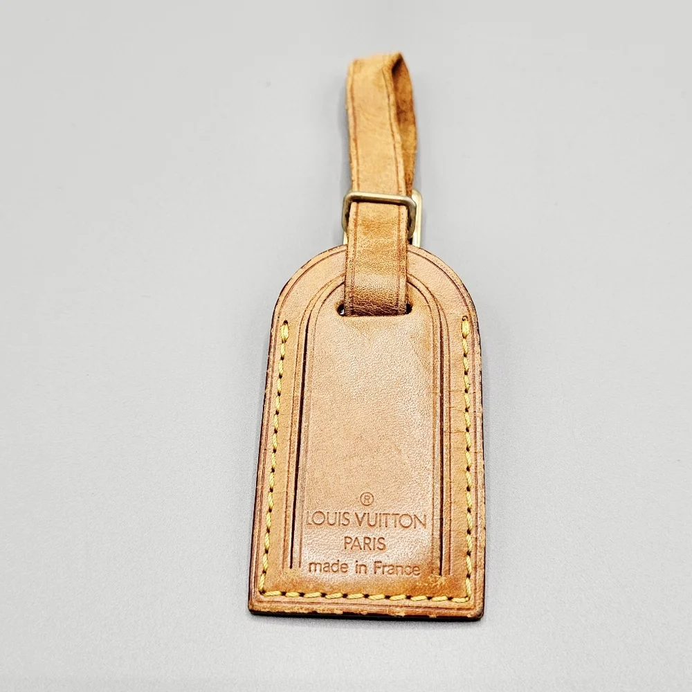 Louis Vuitton Brown Leather Luggage Tag